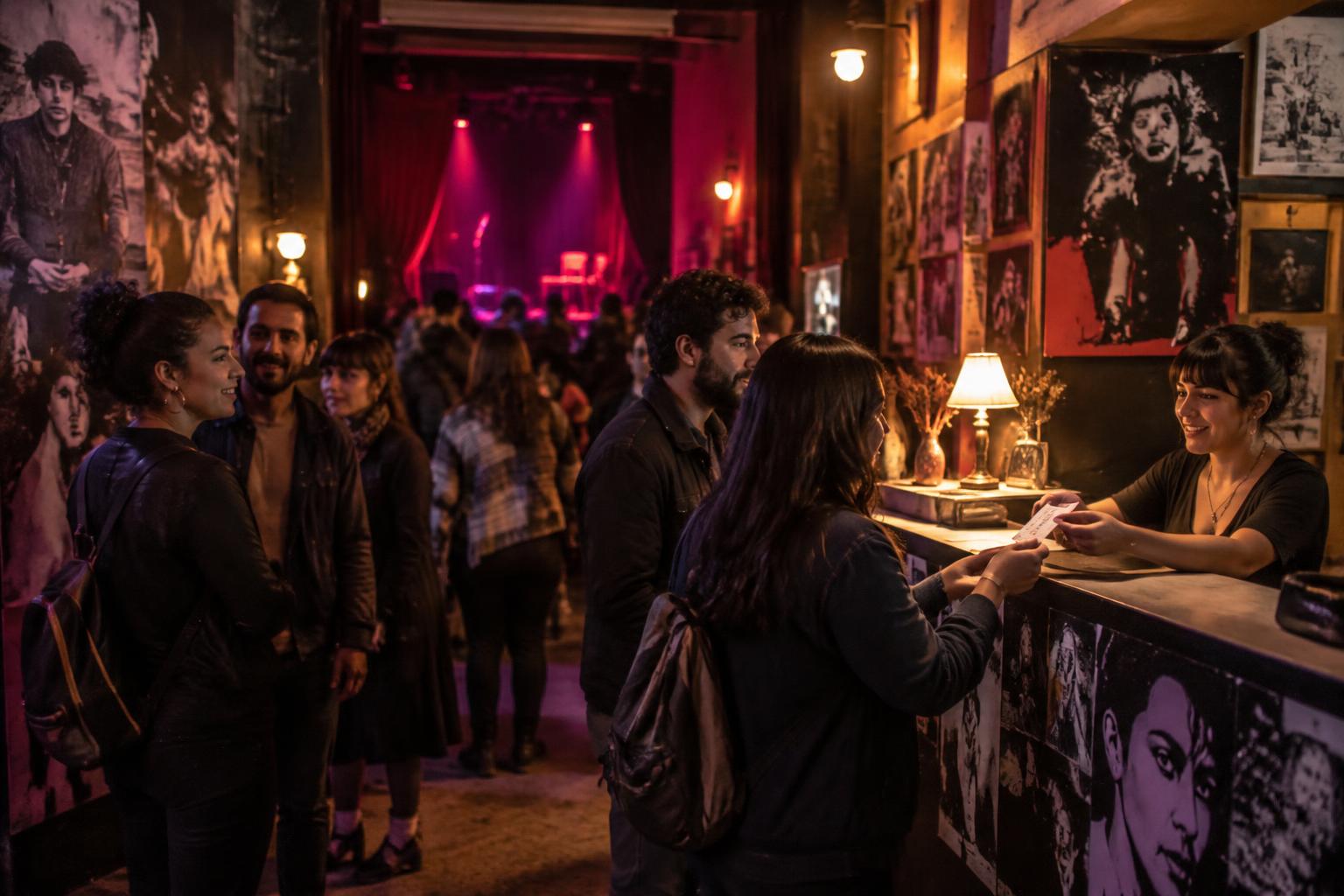 Público disfrutando de un espacio cultural antes de una función